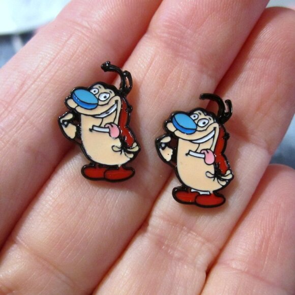 Stimpy Earrings Cat~Hypoallergenic - Picture 4 of 4